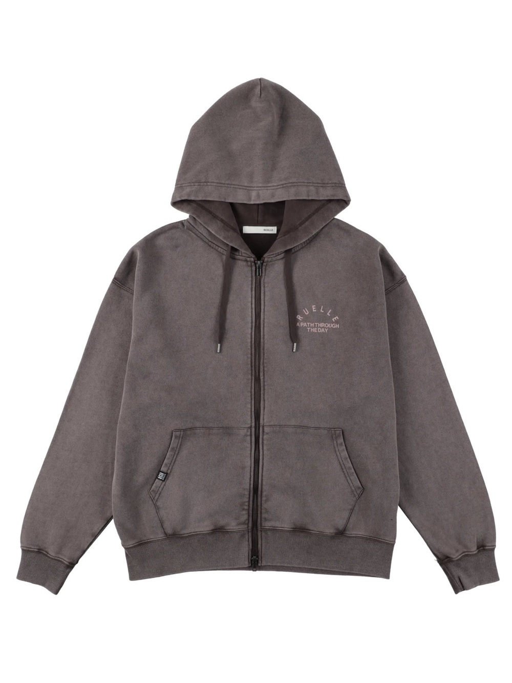 RUELLE HAZED PIGMENT ZIP-UP HOODIE